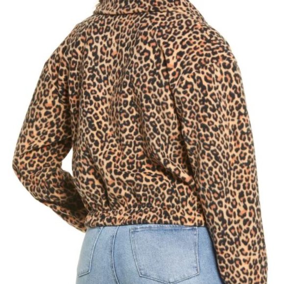 BP. | Women's Animal Print Leopard 1/2 Zip Long Sleeve Fleece Pullover XXS - Picture 2 of 9